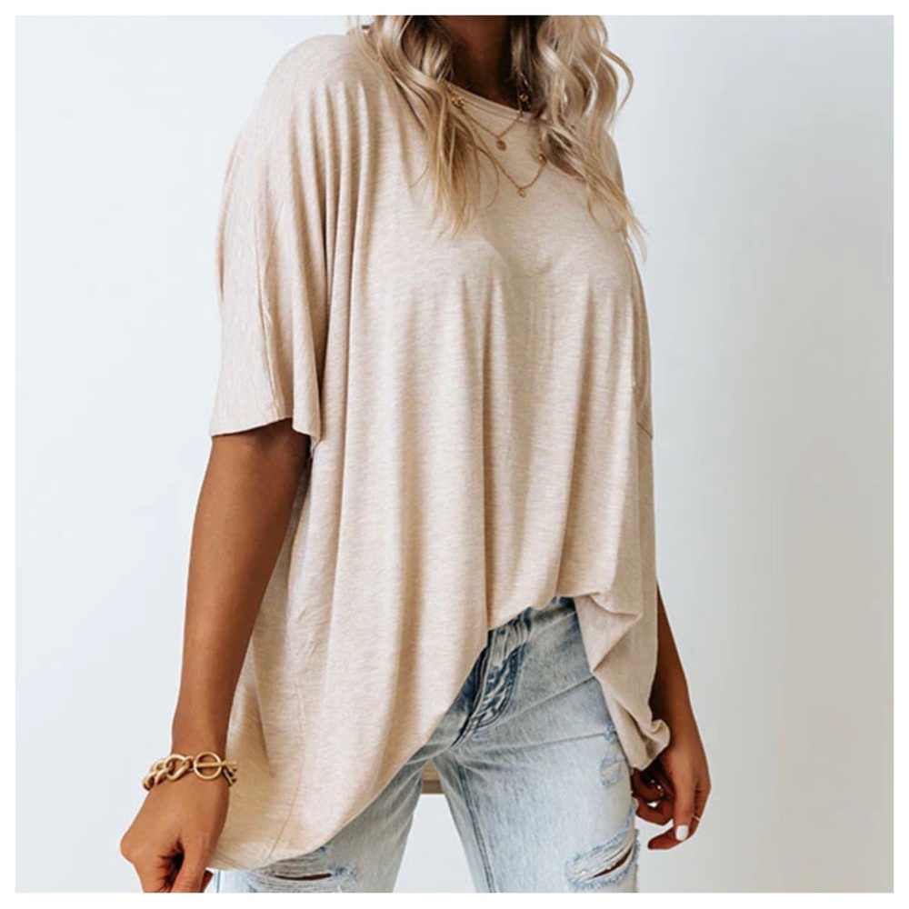 #19 Boho Round Neck Oversized Tunic Top - Picture 4 of 4